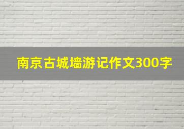 南京古城墙游记作文300字