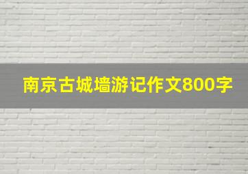 南京古城墙游记作文800字