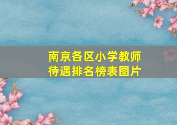 南京各区小学教师待遇排名榜表图片