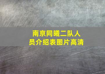 南京同曦二队人员介绍表图片高清