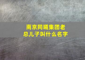 南京同曦集团老总儿子叫什么名字