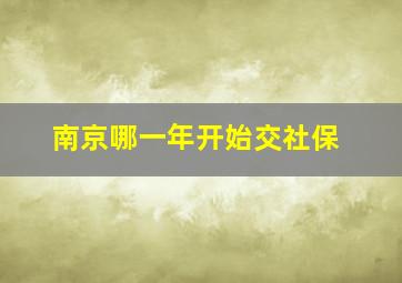 南京哪一年开始交社保