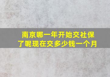 南京哪一年开始交社保了呢现在交多少钱一个月