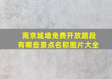 南京城墙免费开放路段有哪些景点名称图片大全