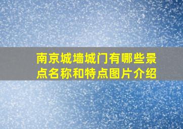 南京城墙城门有哪些景点名称和特点图片介绍