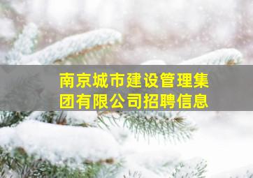 南京城市建设管理集团有限公司招聘信息