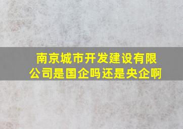 南京城市开发建设有限公司是国企吗还是央企啊