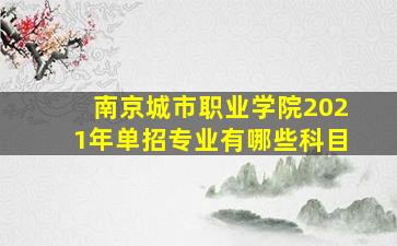 南京城市职业学院2021年单招专业有哪些科目