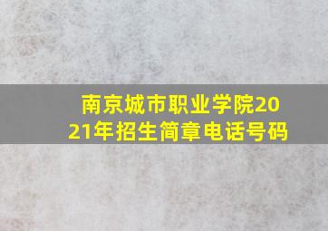 南京城市职业学院2021年招生简章电话号码