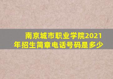 南京城市职业学院2021年招生简章电话号码是多少