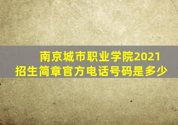 南京城市职业学院2021招生简章官方电话号码是多少