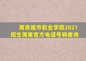 南京城市职业学院2021招生简章官方电话号码查询