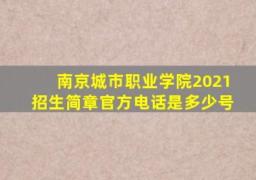 南京城市职业学院2021招生简章官方电话是多少号