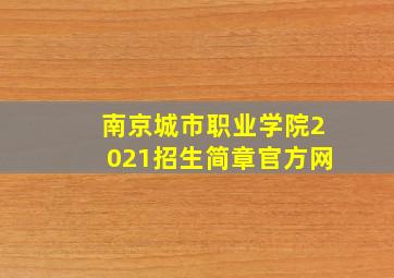 南京城市职业学院2021招生简章官方网