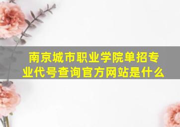 南京城市职业学院单招专业代号查询官方网站是什么