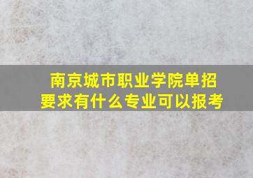 南京城市职业学院单招要求有什么专业可以报考