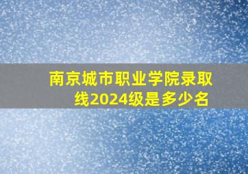 南京城市职业学院录取线2024级是多少名