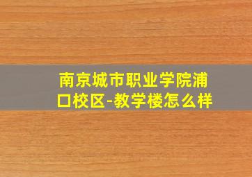 南京城市职业学院浦口校区-教学楼怎么样