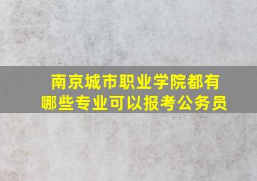 南京城市职业学院都有哪些专业可以报考公务员