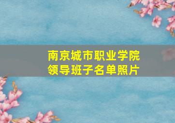 南京城市职业学院领导班子名单照片