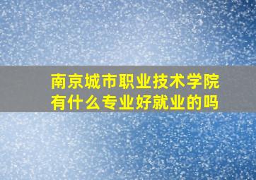 南京城市职业技术学院有什么专业好就业的吗