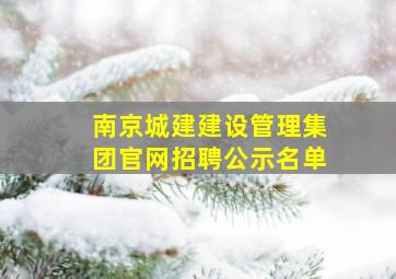 南京城建建设管理集团官网招聘公示名单