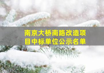 南京大桥南路改造项目中标单位公示名单