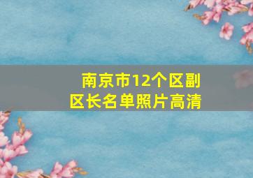 南京市12个区副区长名单照片高清