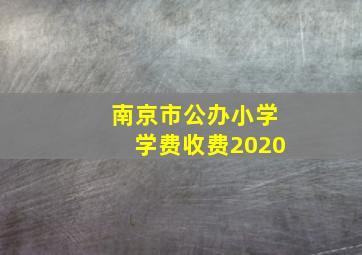 南京市公办小学学费收费2020