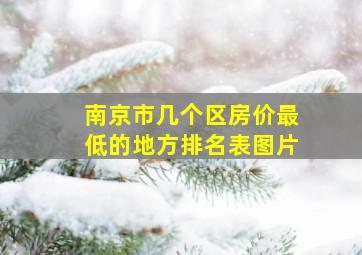 南京市几个区房价最低的地方排名表图片