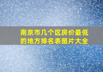 南京市几个区房价最低的地方排名表图片大全