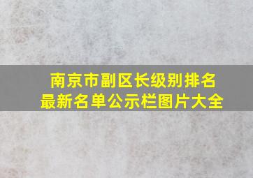 南京市副区长级别排名最新名单公示栏图片大全