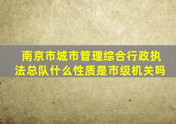 南京市城市管理综合行政执法总队什么性质是市级机关吗