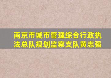 南京市城市管理综合行政执法总队规划监察支队黄志强