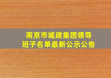 南京市城建集团领导班子名单最新公示公告