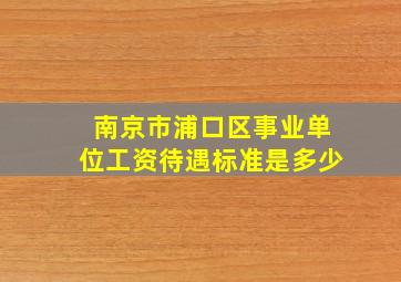 南京市浦口区事业单位工资待遇标准是多少