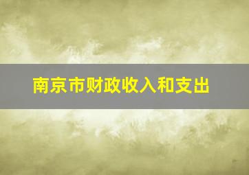 南京市财政收入和支出