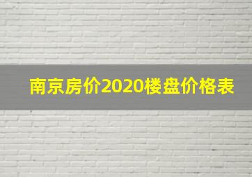 南京房价2020楼盘价格表