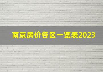 南京房价各区一览表2023