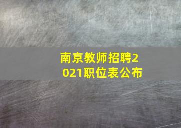 南京教师招聘2021职位表公布