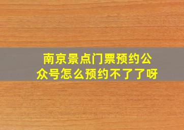 南京景点门票预约公众号怎么预约不了了呀