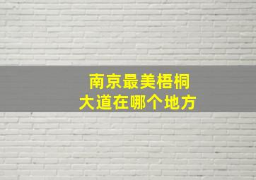 南京最美梧桐大道在哪个地方