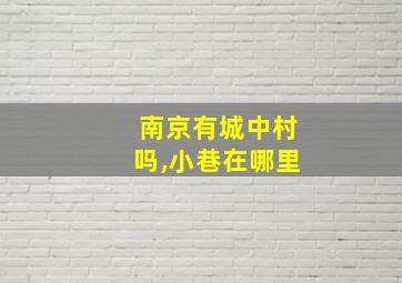 南京有城中村吗,小巷在哪里