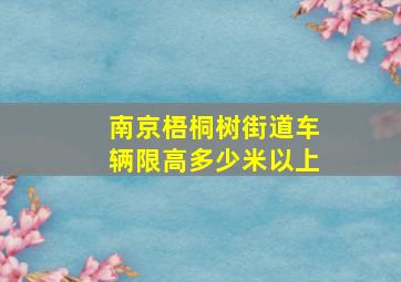 南京梧桐树街道车辆限高多少米以上