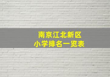 南京江北新区小学排名一览表