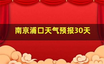 南京浦口天气预报30天