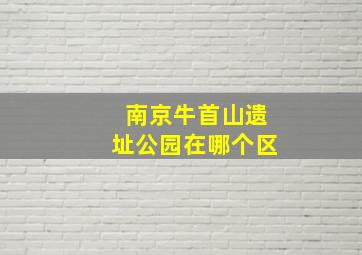 南京牛首山遗址公园在哪个区