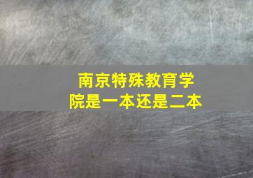 南京特殊教育学院是一本还是二本