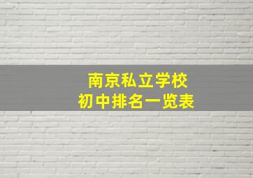 南京私立学校初中排名一览表