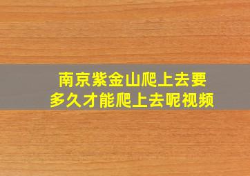 南京紫金山爬上去要多久才能爬上去呢视频